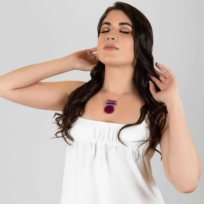 COLLAR SOLIÄ - Hecho a mano - Acero inoxidable - Tagua (marfil vegetal)