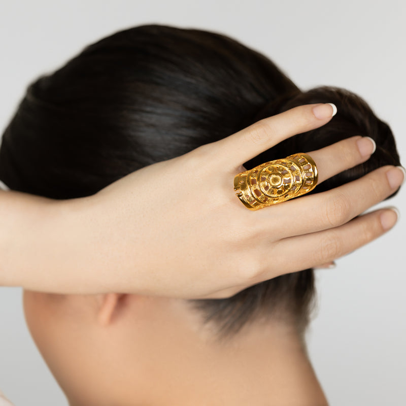 ANILLO RONDA - Hecho a mano - Bañado en oro de 24 quilates