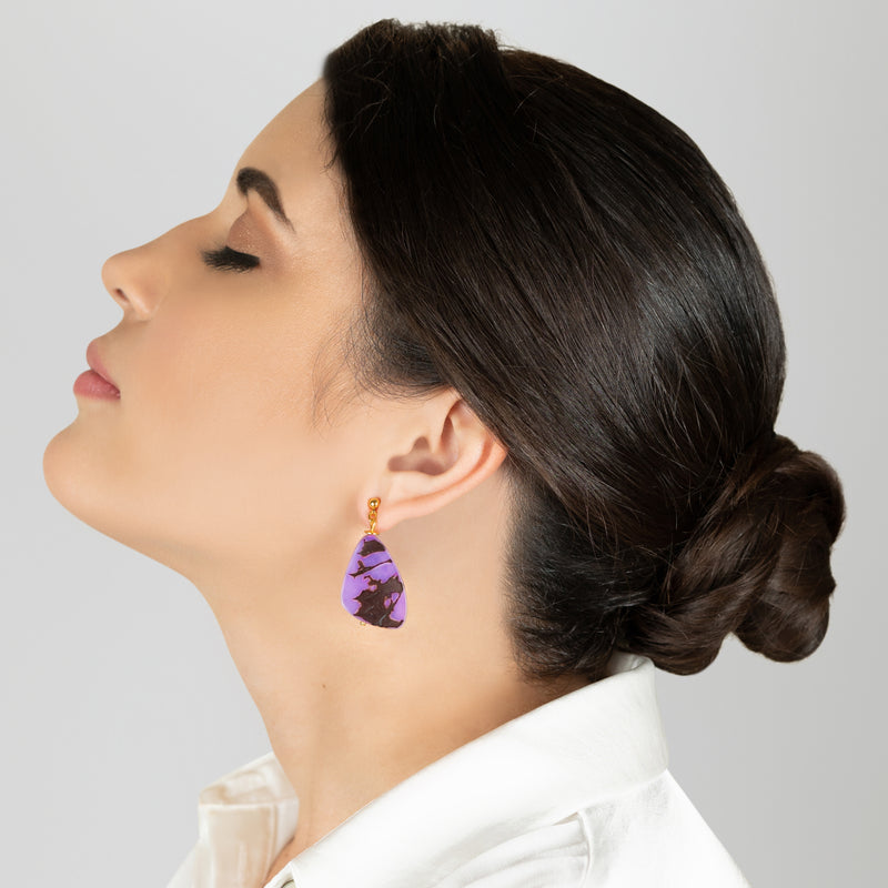 PENDIENTES MARIPOSA - Hechos a mano - Bañados en oro de 24 quilates - Tagua (marfil vegetal)