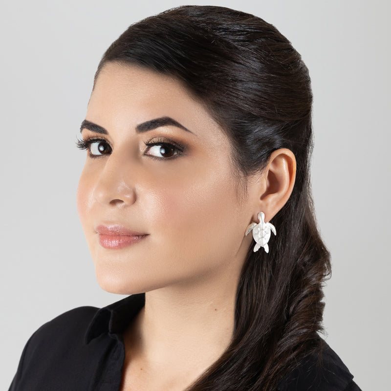 PENDIENTES MARINA TURTLE - Hechos a mano - Plata