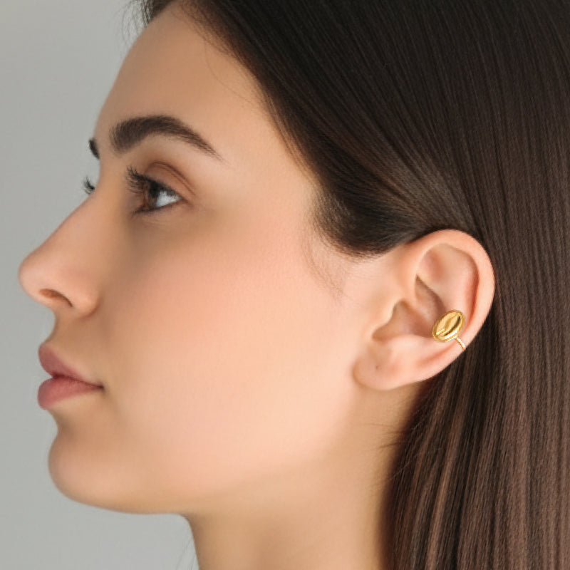 EARCUFF MUISCA CAFÉ - Unisex - Hecho a mano - Bañado en oro de 24 quilates
