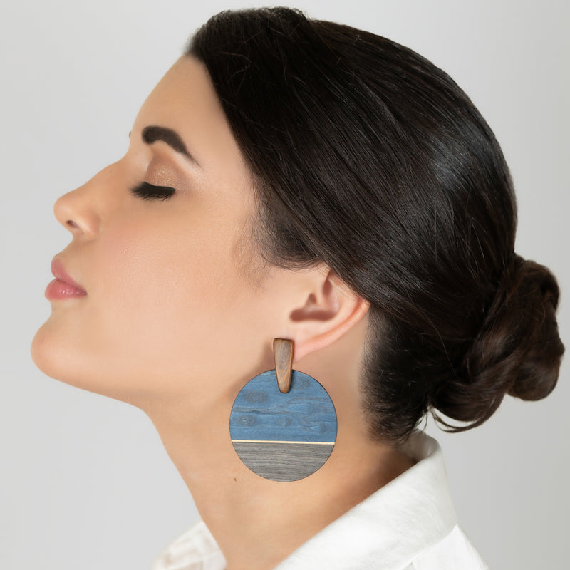 PENDIENTES WOODIE SOL - Hechos a mano - Madera contrachapada de 3 capas cruzadas