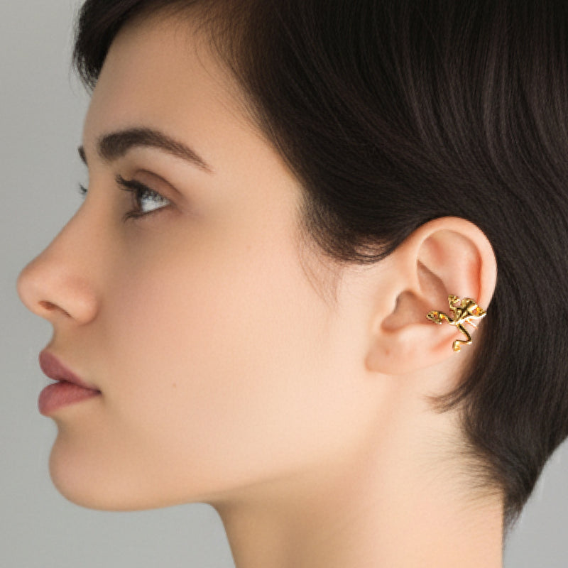 EARCUFF MUISCA RANA - Unisex - Hecho a mano - Bañado en oro de 24 quilates