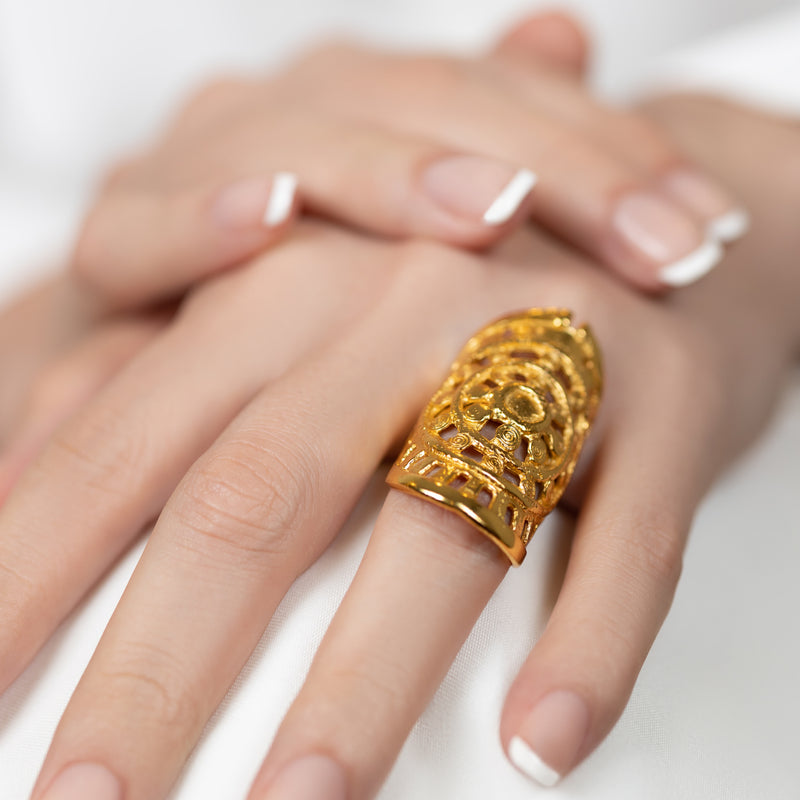 ANILLO RONDA - Hecho a mano - Bañado en oro de 24 quilates