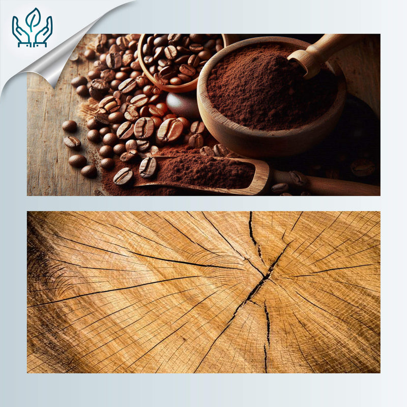 ANILLO CAFECITA - Hecho a mano - Ajustable - Posos de café, madera recuperada
