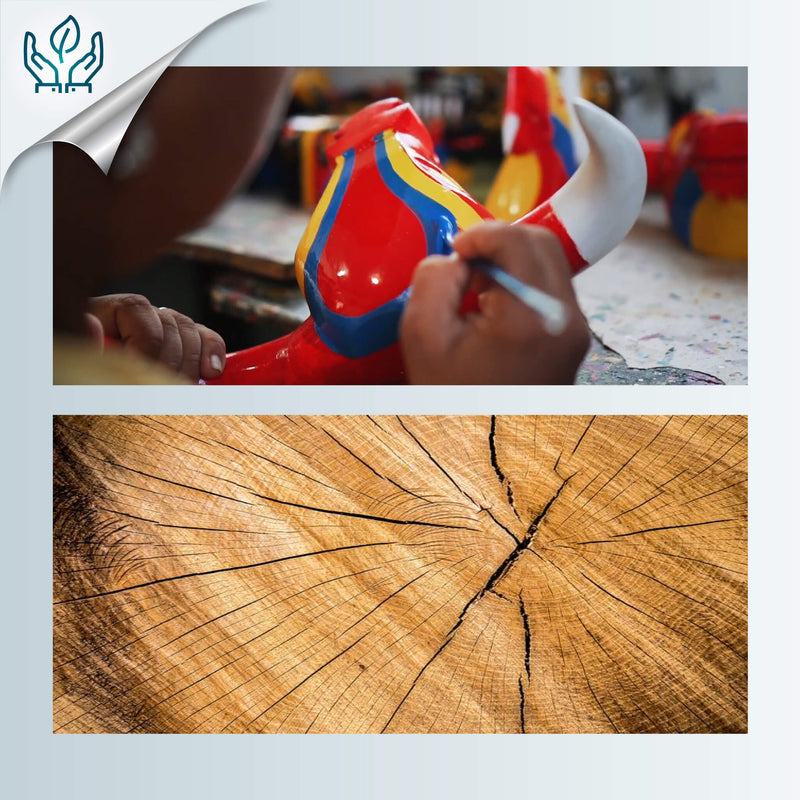MINI MARCAPÁGINAS - La barranquillera del carnaval - Madera tallada y pintada a mano, cordón fuerte y duradero