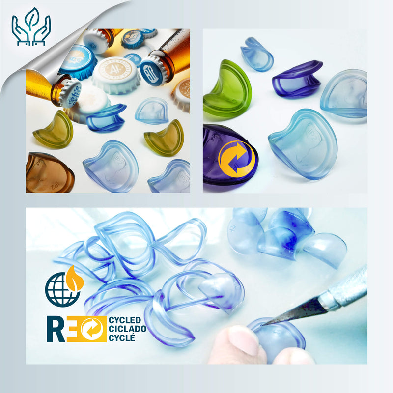 COLLAR ECOSENS - Hecho a mano - Plata fina 999 & plata de ley 925 - Plástico reciclado de los revestimientos de las tapas de botellas