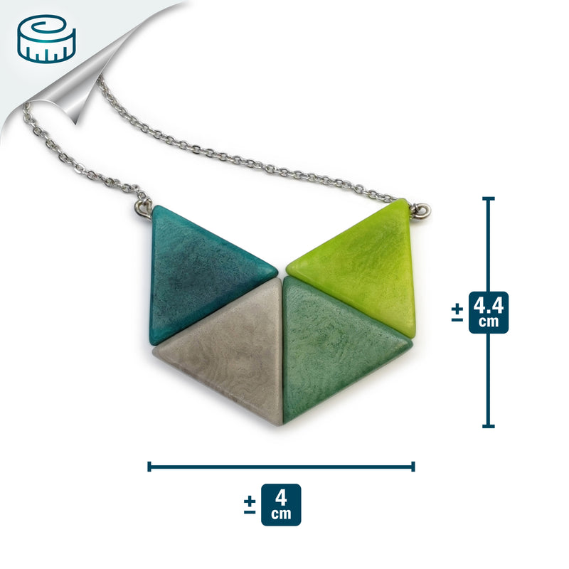 COLLAR LOZANGO - Hecho a mano - Acero inoxidable - Tagua (marfil vegetal)