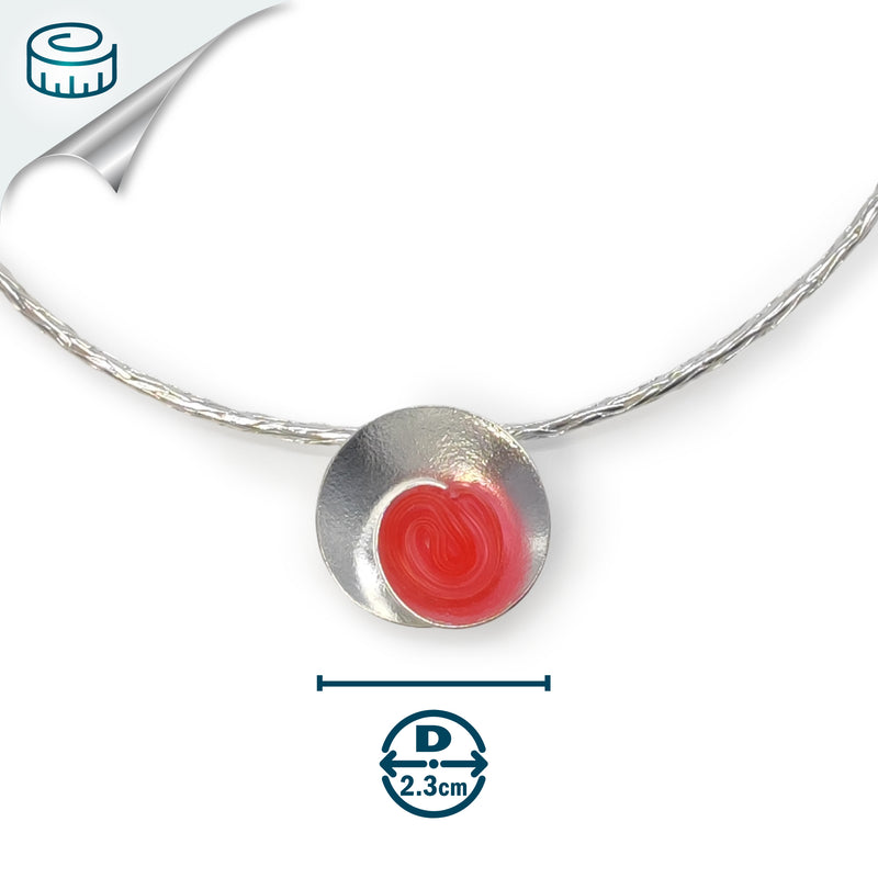 COLLAR ECOSENS - Hecho a mano - Plata fina 999 & plata de ley 925 - Plástico reciclado de los revestimientos de las tapas de botellas
