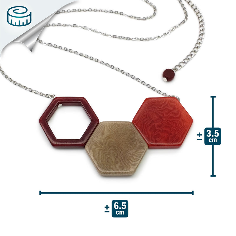 COLLAR TRIPTYCH - Hecho a mano - Acero inoxidable - Tagua (marfil vegetal)