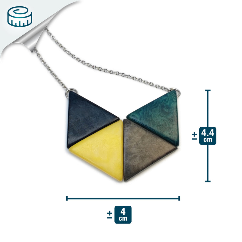 COLLAR LOZANGO - Hecho a mano - Acero inoxidable - Tagua (marfil vegetal)