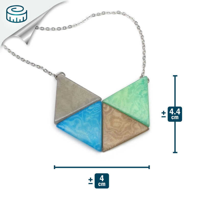 COLLAR LOZANGO - Hecho a mano - Acero inoxidable - Tagua (marfil vegetal)