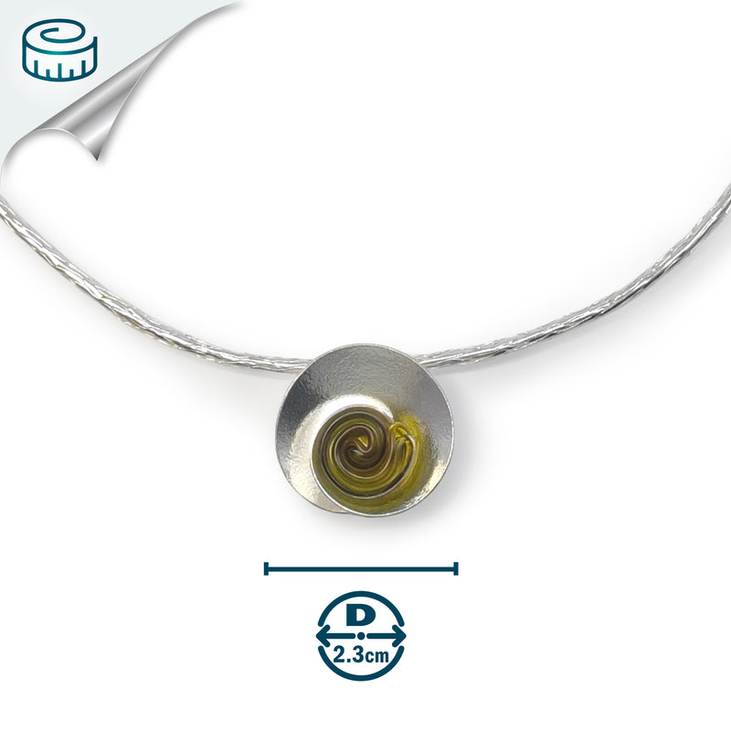 COLLAR ECOSENS - Hecho a mano - Plata fina 999 & plata de ley 925 - Plástico reciclado de los revestimientos de las tapas de botellas
