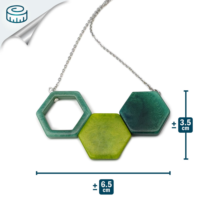 COLLAR TRIPTYCH - Hecho a mano - Acero inoxidable - Tagua (marfil vegetal)