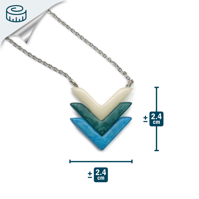 COLLAR FLECHA - Hecho a mano - Acero inoxidable - Tagua (marfil vegetal)