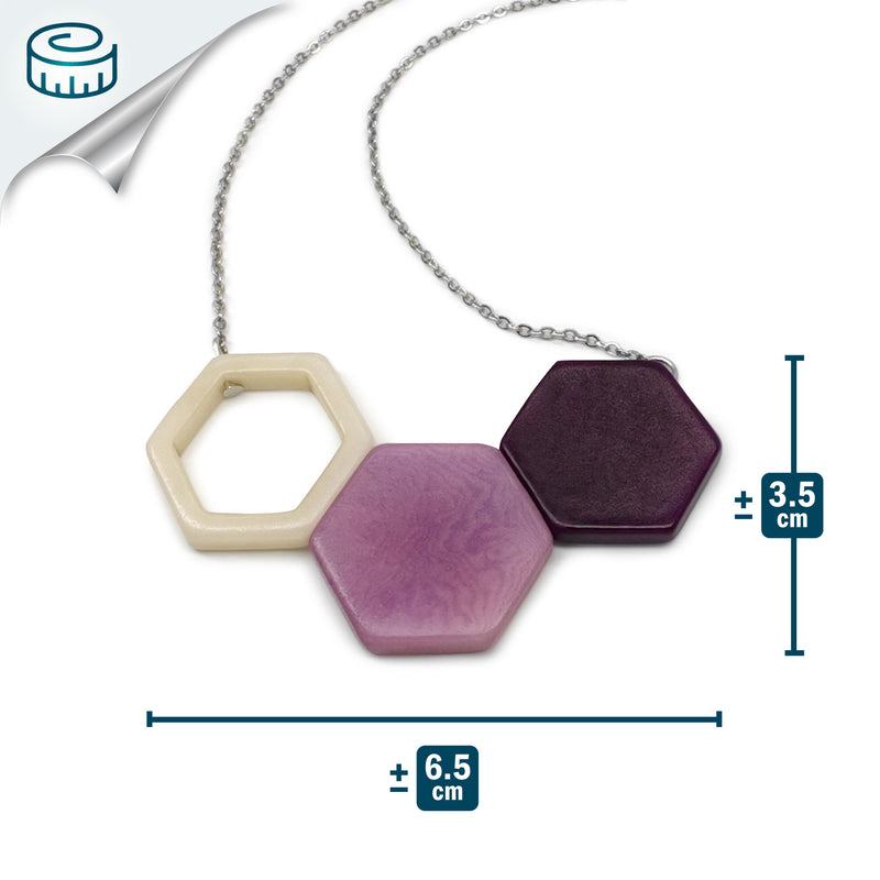 COLLAR TRIPTYCH - Hecho a mano - Acero inoxidable - Tagua (marfil vegetal)