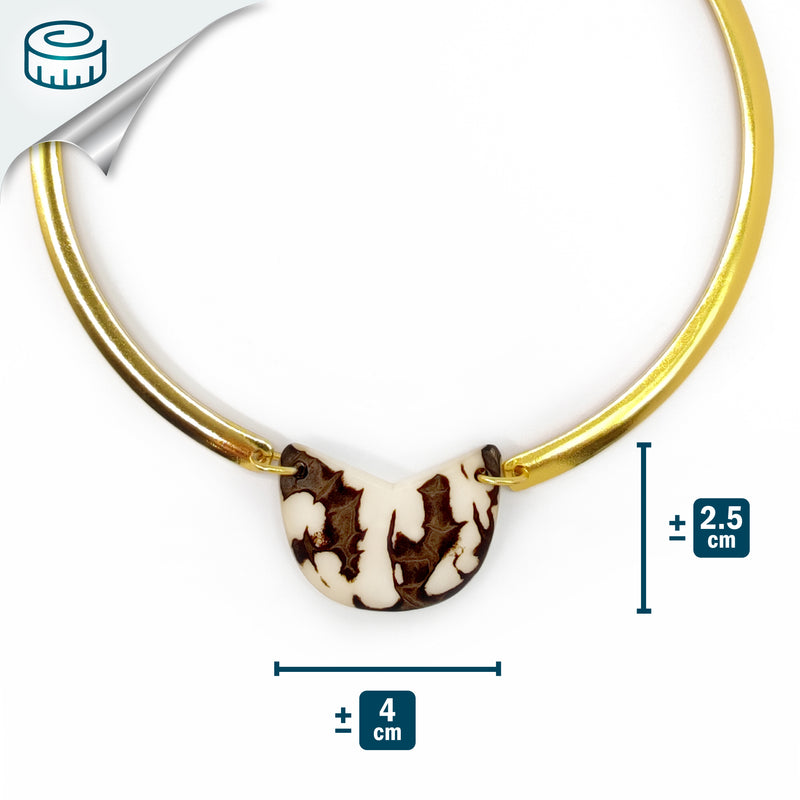 COLLAR NOZELA - Hecho a mano - Bañado en oro de 24 quilates - Tagua (marfil vegetal)