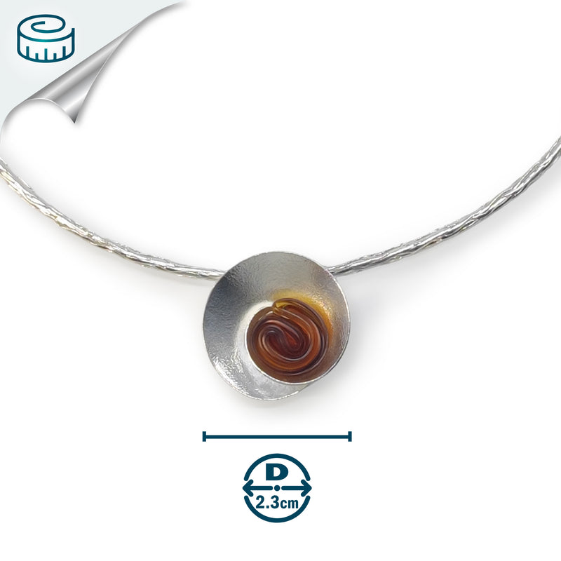 COLLAR ECOSENS - Hecho a mano - Plata fina 999 & plata de ley 925 - Plástico reciclado de los revestimientos de las tapas de botellas