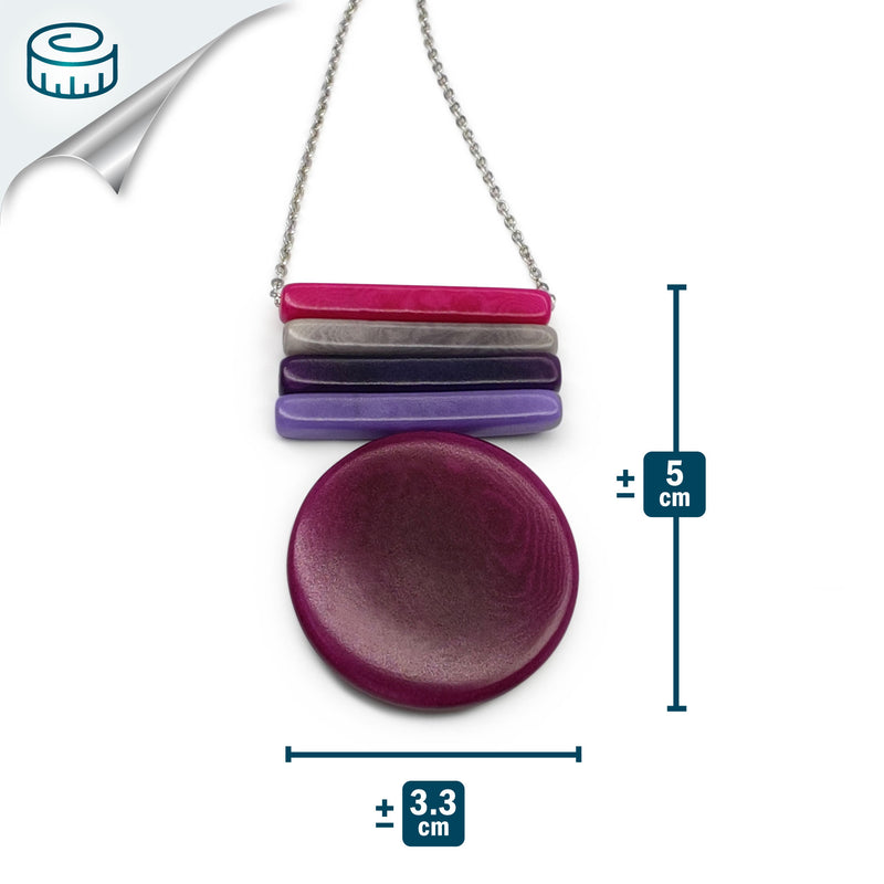 COLLAR SOLIÄ - Hecho a mano - Acero inoxidable - Tagua (marfil vegetal)