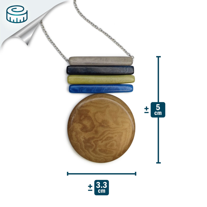 COLLAR SOLIÄ - Hecho a mano - Acero inoxidable - Tagua (marfil vegetal)
