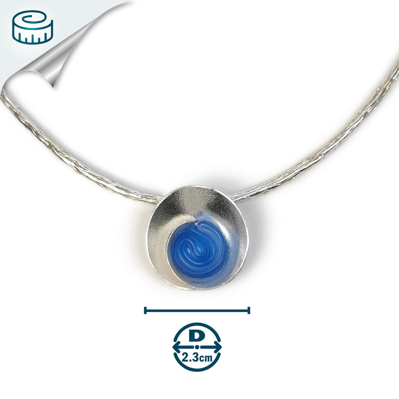 COLLAR ECOSENS - Hecho a mano - Plata fina 999 & plata de ley 925 - Plástico reciclado de los revestimientos de las tapas de botellas