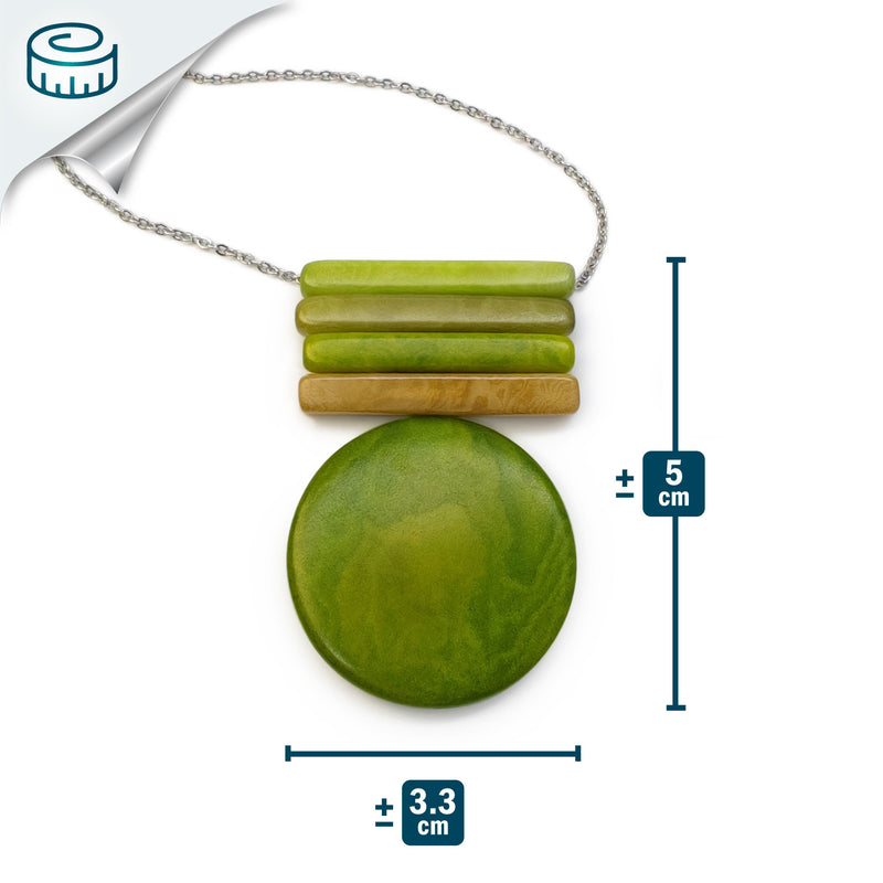 COLLAR SOLIÄ - Hecho a mano - Acero inoxidable - Tagua (marfil vegetal)