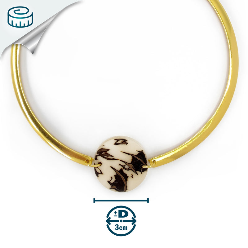 COLLAR MARISOL - Hecho a mano - Bañado en oro de 24 quilates - Tagua (marfil vegetal)