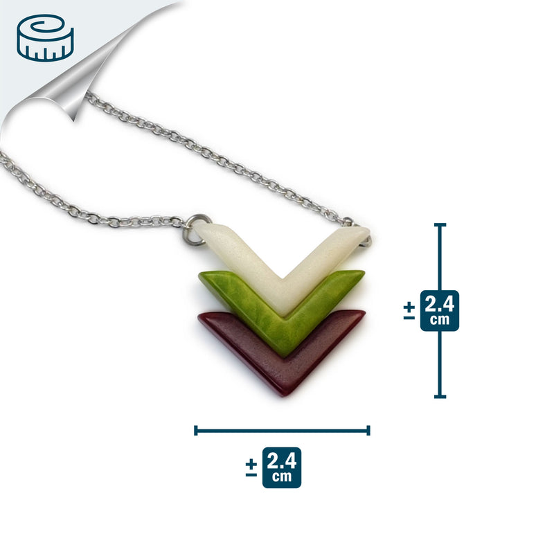 COLLAR FLECHA - Hecho a mano - Acero inoxidable - Tagua (marfil vegetal)