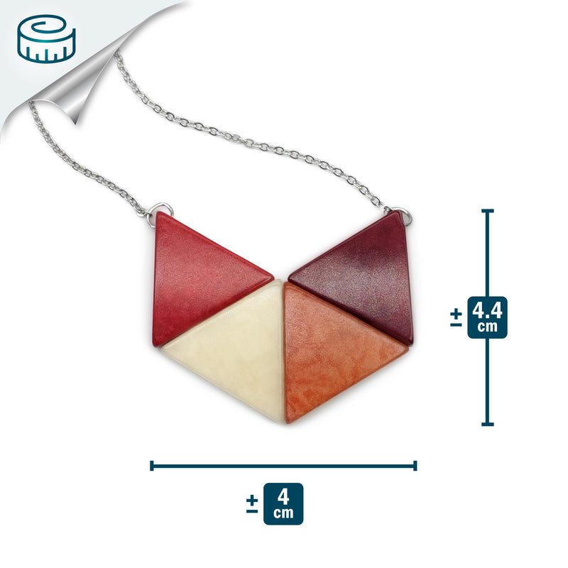 COLLAR LOZANGO - Hecho a mano - Acero inoxidable - Tagua (marfil vegetal)