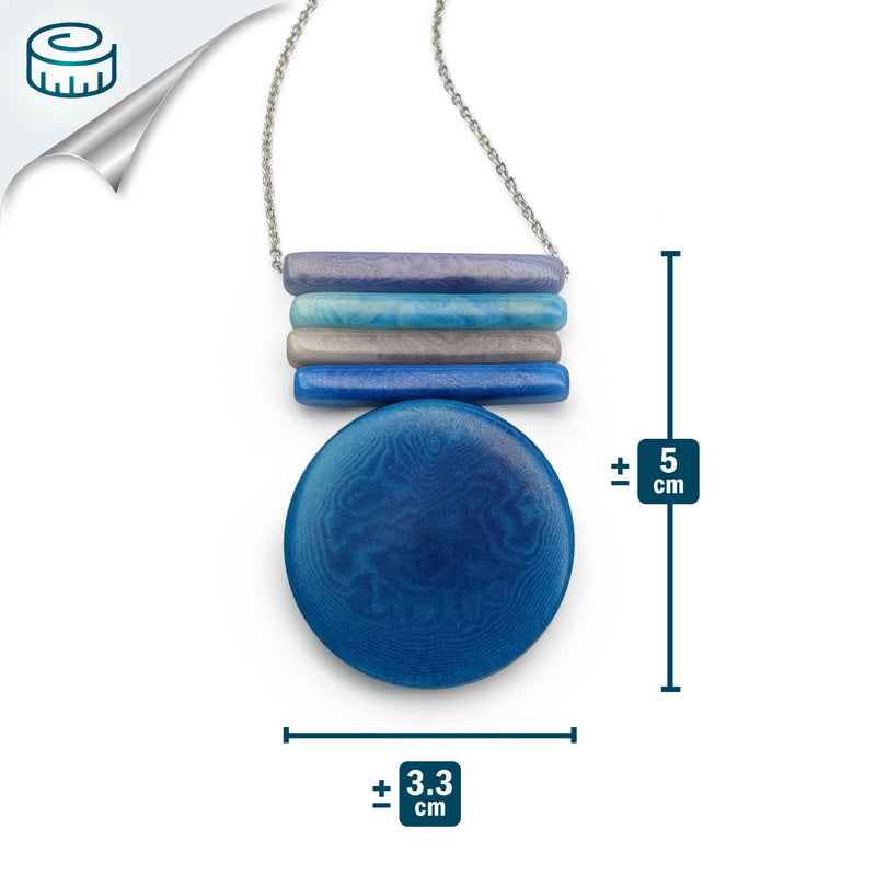 COLLAR SOLIÄ - Hecho a mano - Acero inoxidable - Tagua (marfil vegetal)