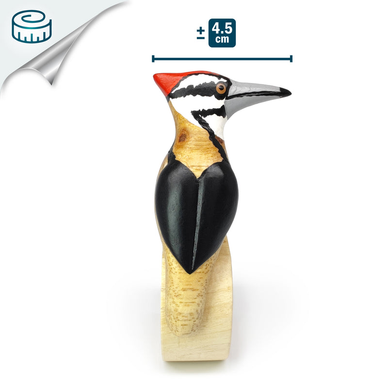 ANILLO DE SERVILLETA DECORATIVO - Pájaro carpintero - Madera tallada y pintada a mano