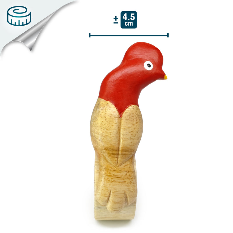 ANILLO DE SERVILLETA DECORATIVO - Gallito de las rocas andino - Madera tallada y pintada a mano