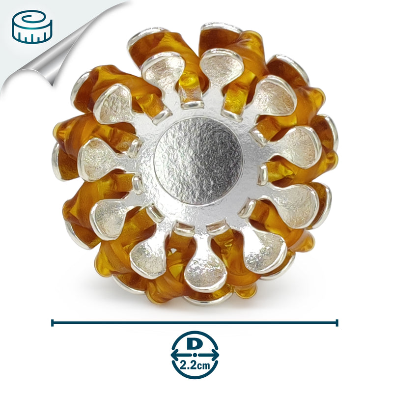 ANILLO ECOSOL - Hecho a mano - Ajustable - Plata de ley 925 - Plástico reciclado de los revestimientos de las tapas de botellas