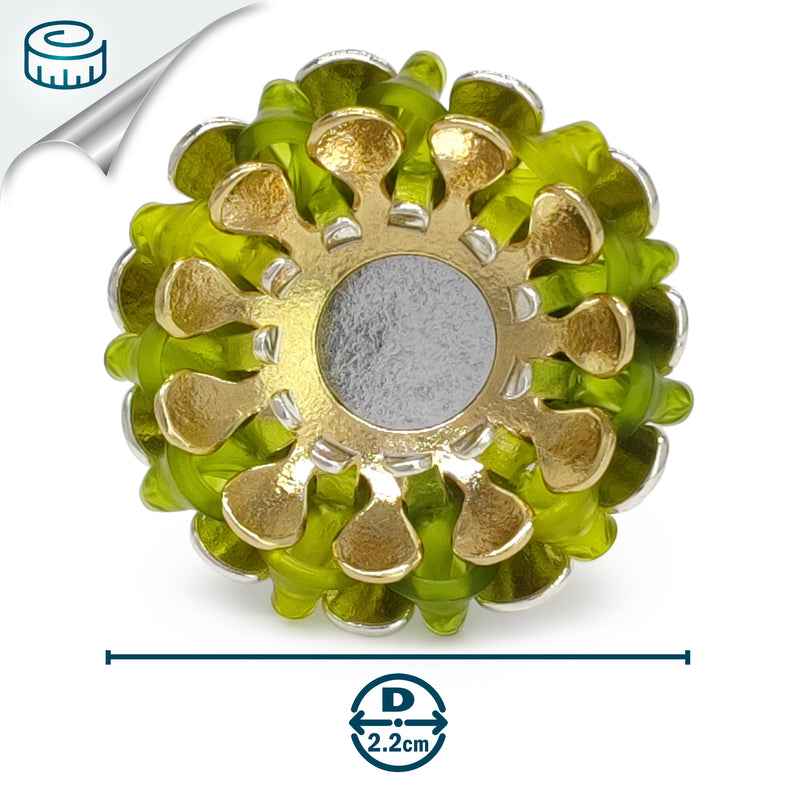 ANILLO ECOSOL - Hecho a mano - Ajustable - Plata de ley 925 y baño en oro de 24K - Plástico reciclado de los revestimientos de las tapas de botellas