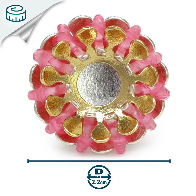 ANILLO ECOSOL - Hecho a mano - Ajustable - Plata de ley 925 y baño en oro de 24K - Plástico reciclado de los revestimientos de las tapas de botellas