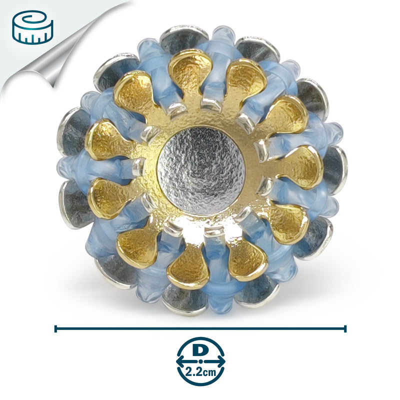 ANILLO ECOSOL - Hecho a mano - Ajustable - Plata de ley 925 y baño en oro de 24K - Plástico reciclado de los revestimientos de las tapas de botellas
