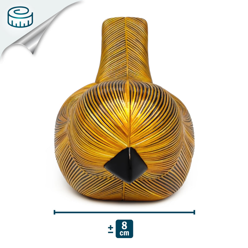 AVE DECORATIVA ANDINA - El arte del tamo - Madera decorada con paja de trigo y cebada (enchapado en tamo)