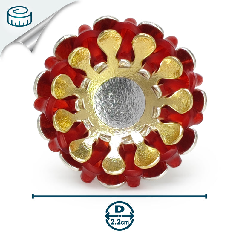 ANILLO ECOSOL - Hecho a mano - Ajustable - Plata de ley 925 y baño en oro de 24K - Plástico reciclado de los revestimientos de las tapas de botellas