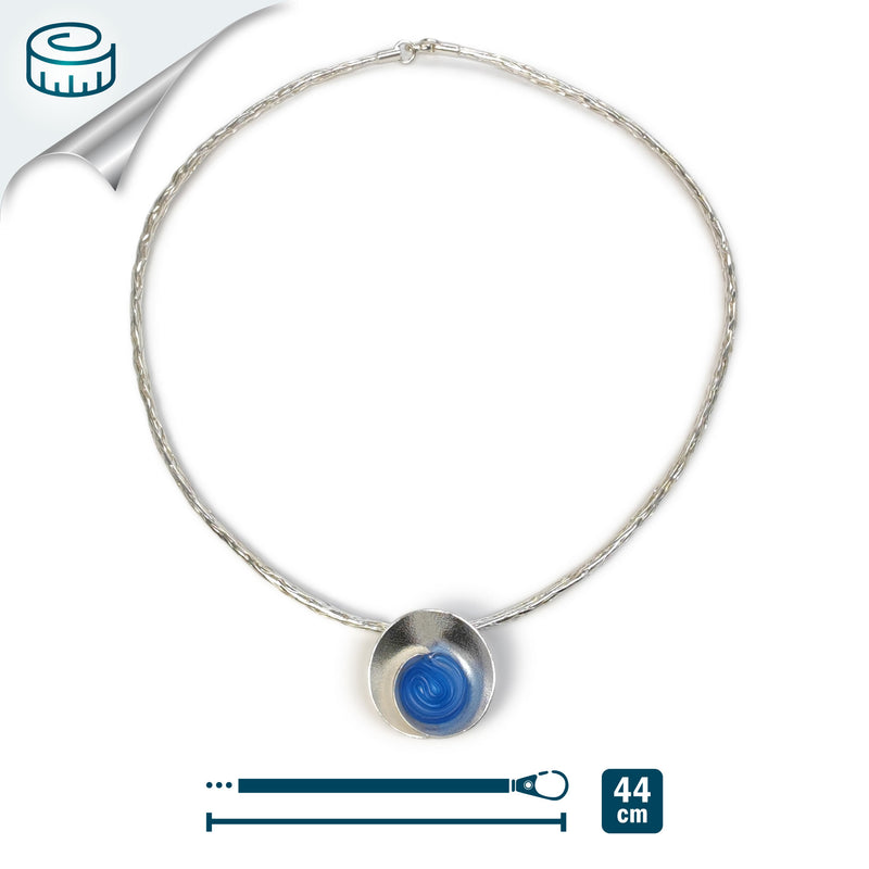 COLLAR ECOSENS - Hecho a mano - Plata fina 999 & plata de ley 925 - Plástico reciclado de los revestimientos de las tapas de botellas