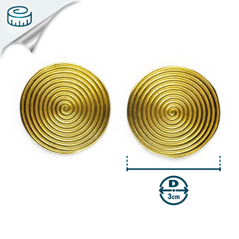 PENDIENTES CYCLO GRANDE - Hechos a mano - Bañados en oro de 24 quilates
