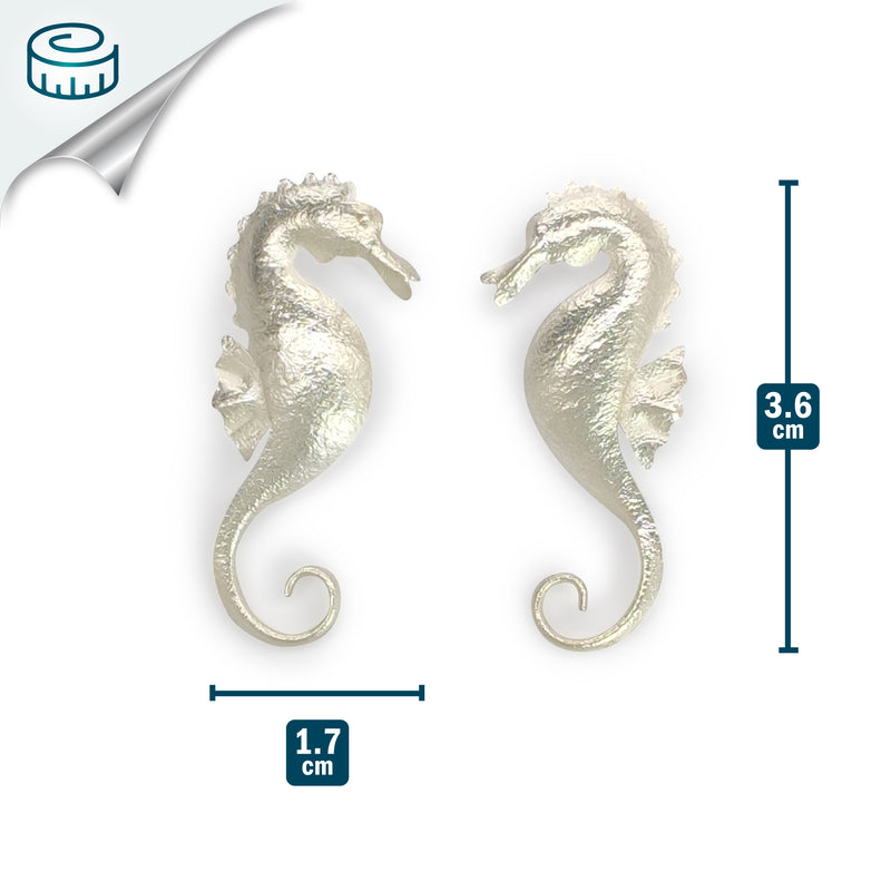 PENDIENTES MARINA SEAHORSE - Hechos a mano - Plata