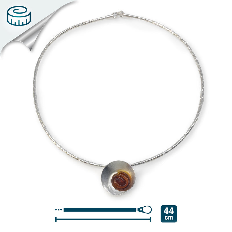 COLLAR ECOSENS - Hecho a mano - Plata fina 999 & plata de ley 925 - Plástico reciclado de los revestimientos de las tapas de botellas