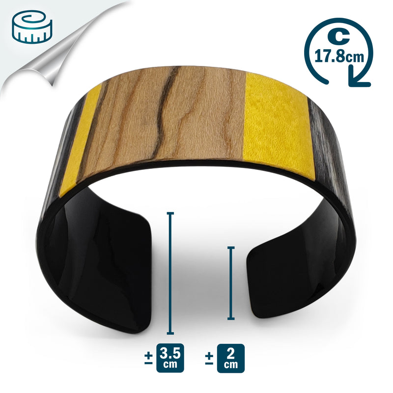 BRAZALETE ARBOREAL - Unisex - Hecho a mano - Chapa de madera natural