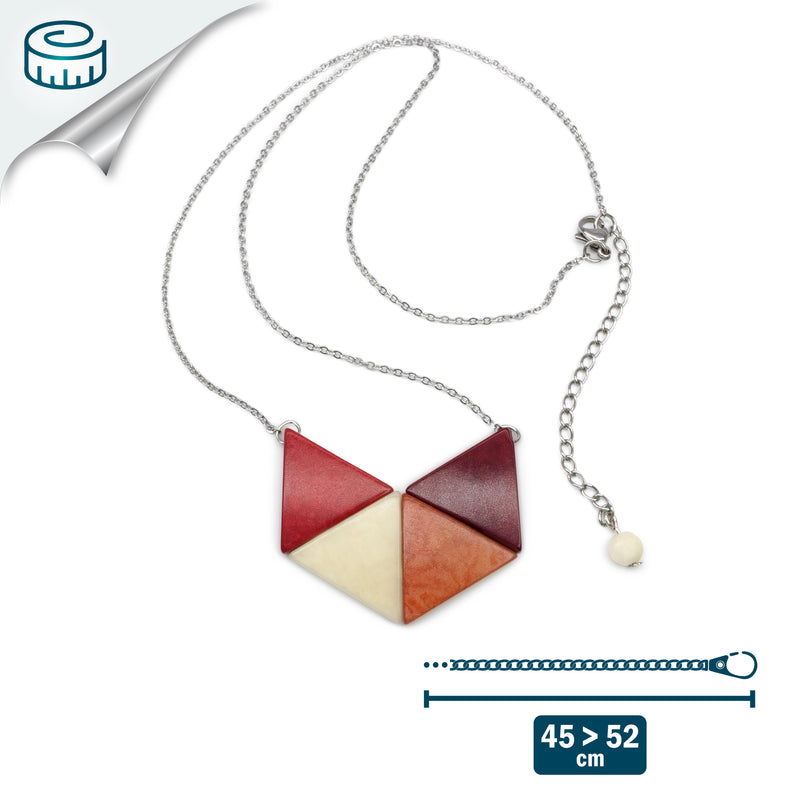 COLLAR LOZANGO - Hecho a mano - Acero inoxidable - Tagua (marfil vegetal)