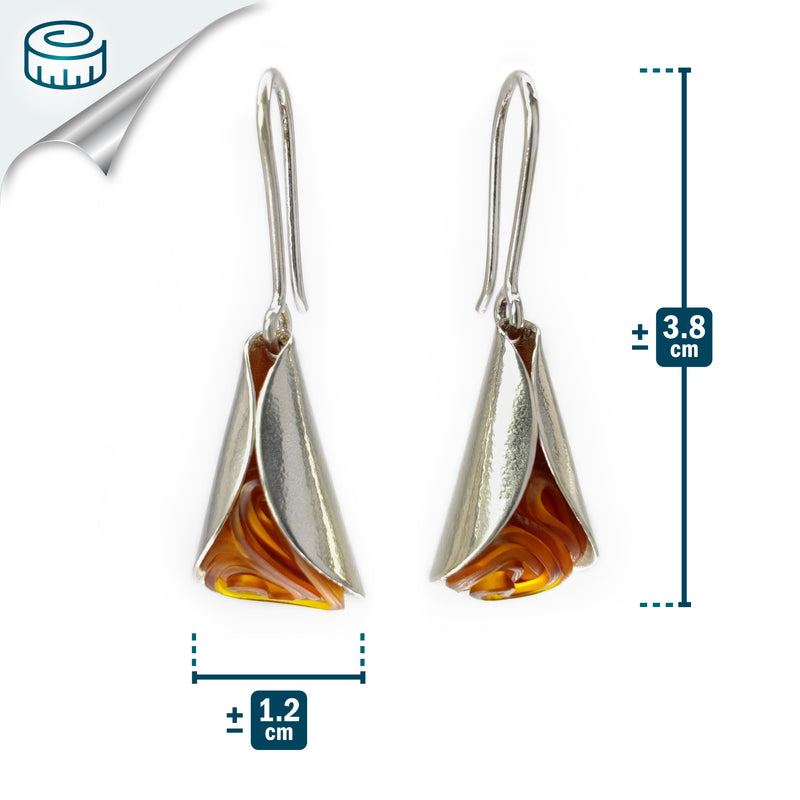 PENDIENTES ECOLOVA - Hechos a mano - Plata de ley 925 - Plástico reciclado de los revestimientos de las tapas de botellas