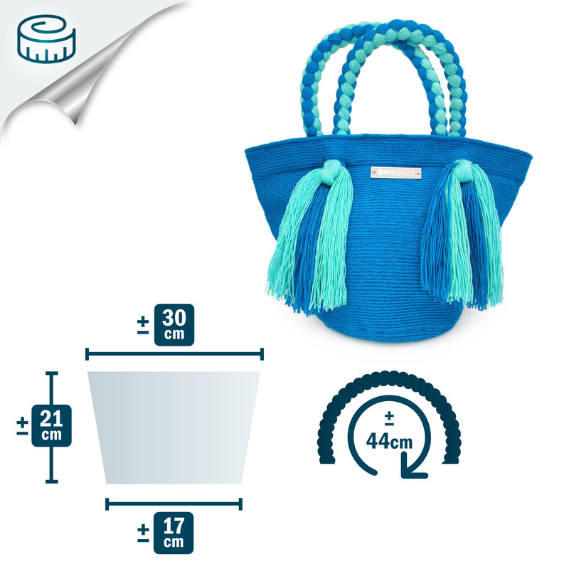 BOLSO WAYUU UMAKI - Tamaño MINI - Tejido manualmente a ganchillo por mujeres de la comunidad indígena Wayuu en La Guajira (Colombia)