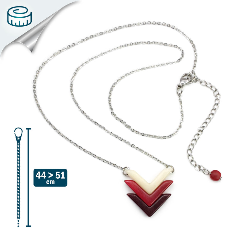 COLLAR FLECHA - Hecho a mano - Acero inoxidable - Tagua (marfil vegetal)