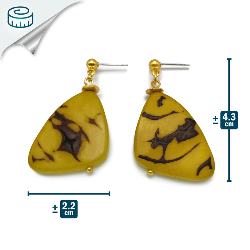 PENDIENTES MARIPOSA - Hechos a mano - Bañados en oro de 24 quilates - Tagua (marfil vegetal)