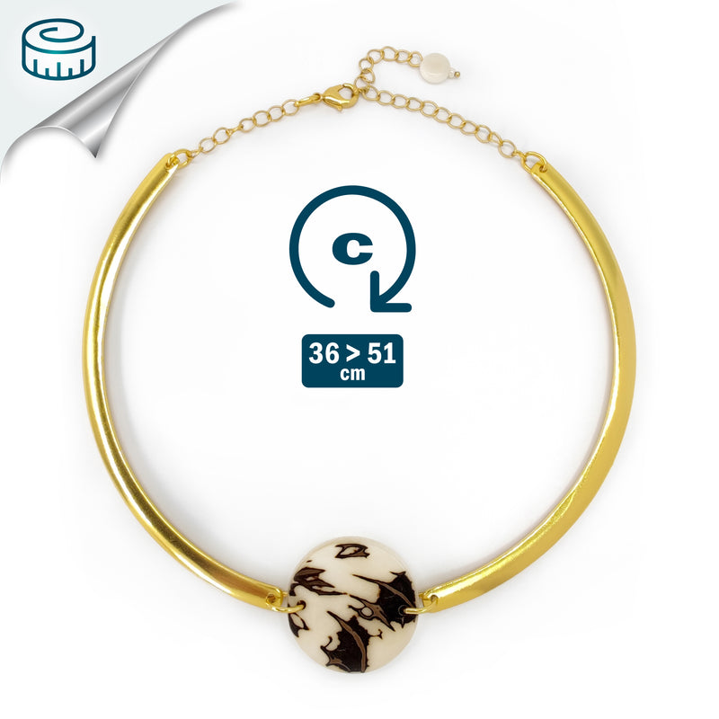 COLLAR MARISOL - Hecho a mano - Bañado en oro de 24 quilates - Tagua (marfil vegetal)