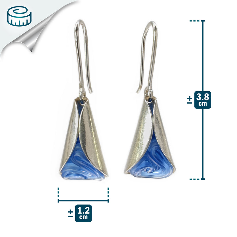 PENDIENTES ECOLOVA - Hechos a mano - Plata de ley 925 - Plástico reciclado de los revestimientos de las tapas de botellas